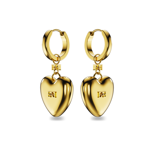 Heart Charm Hoop Earrings