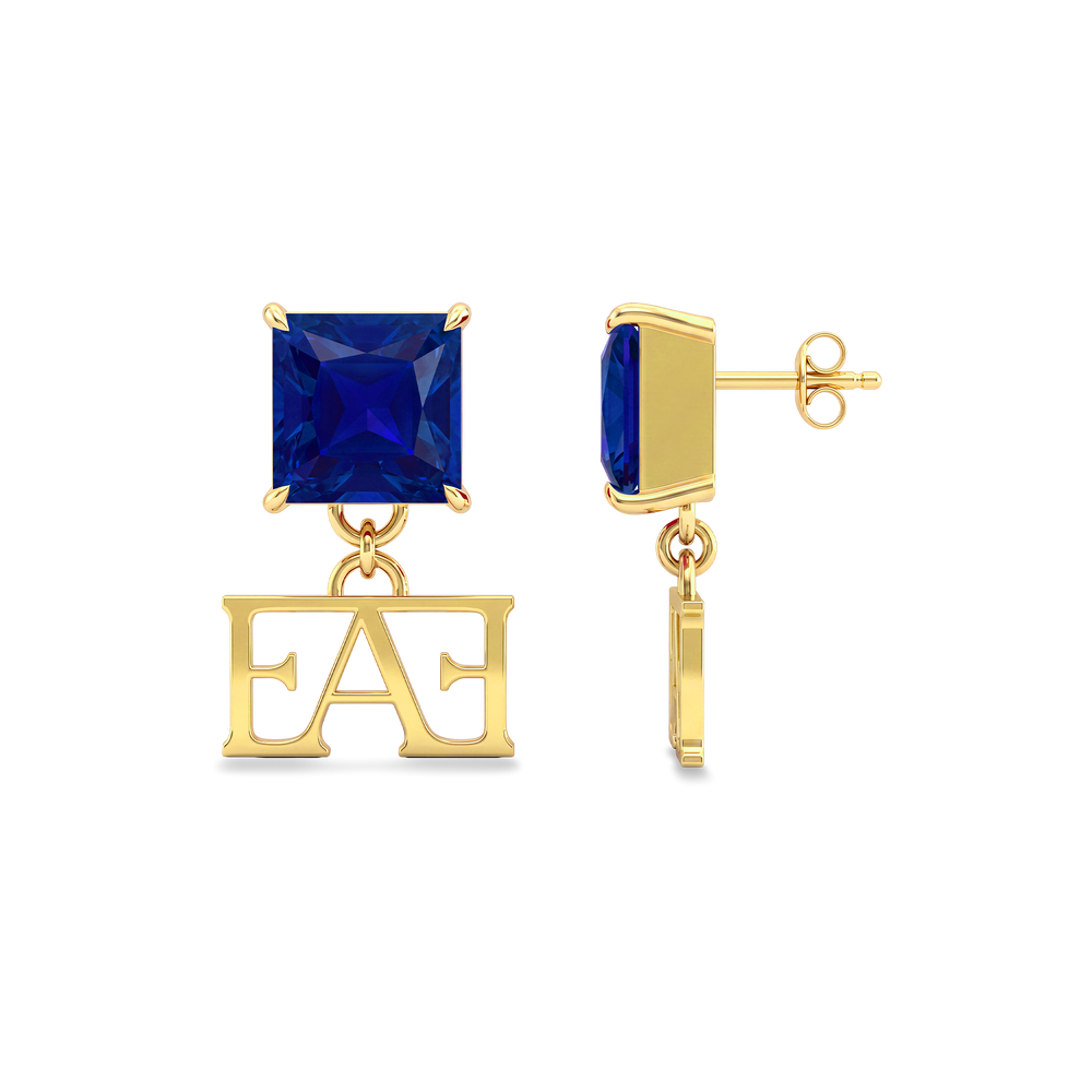 Luce Monogram Earrings / Blue Color