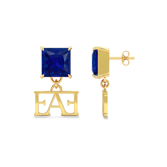 Luce Monogram Earrings / Blue Color