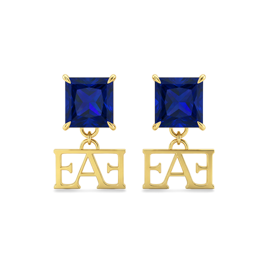 Luce Monogram Earrings / Blue Color