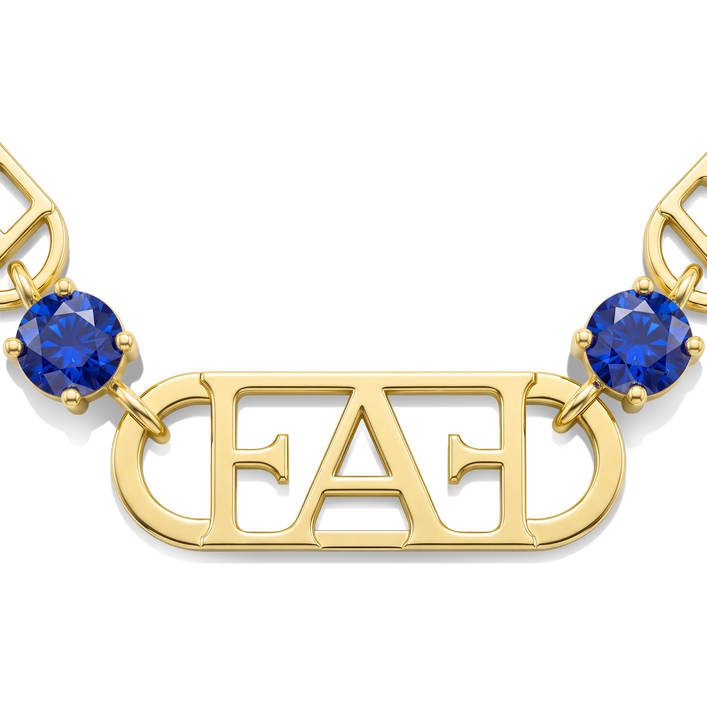 Statement Tennis Necklace / Blue Color.