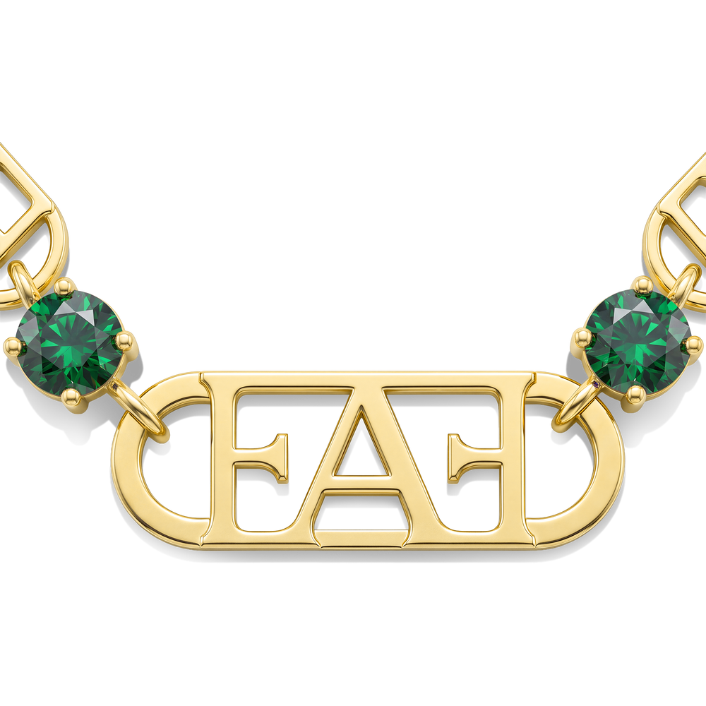 Statement Tennis Necklace / Green Color.