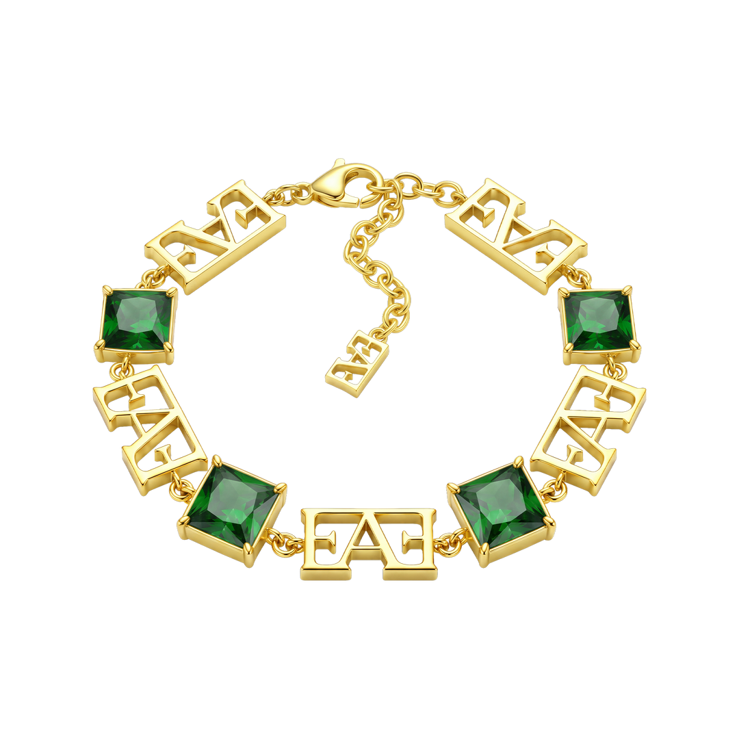 Luce Monogram Bracelet / Green Color.