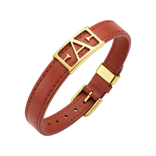 Statement Leather Bracelet / Red Color.