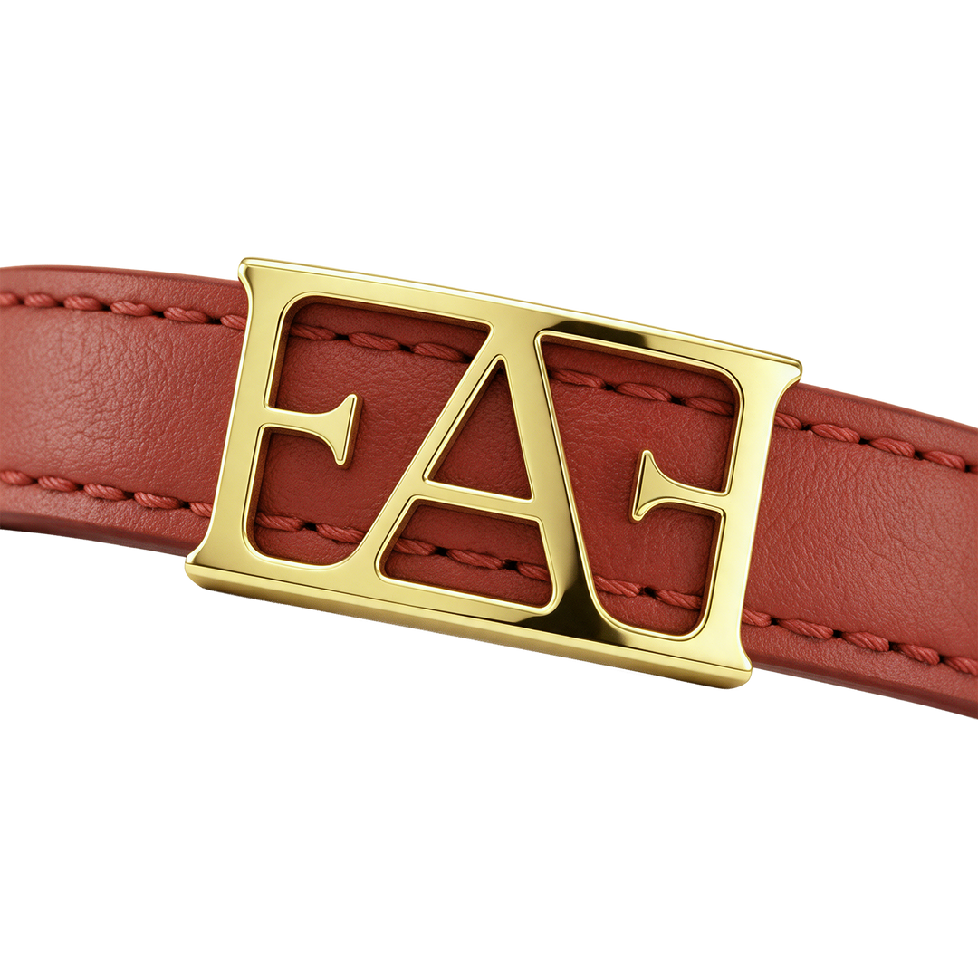 Statement Leather Bracelet / Red Color.