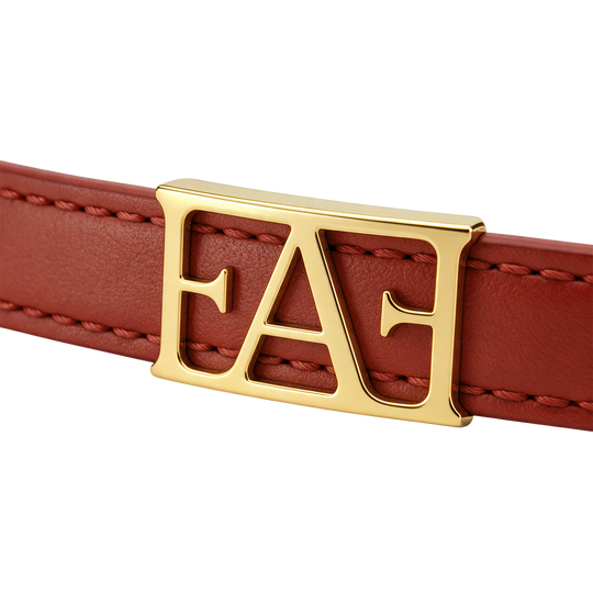 Statement Leather Bracelet / Red Color