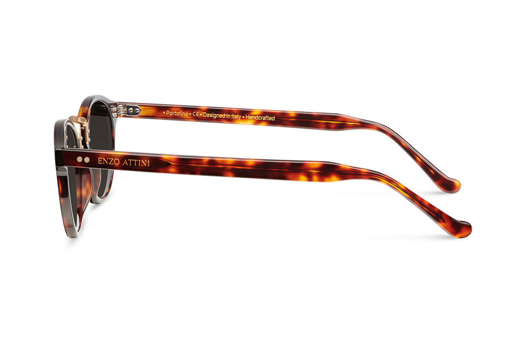 Portofino / Tortoise Red + Black Lens