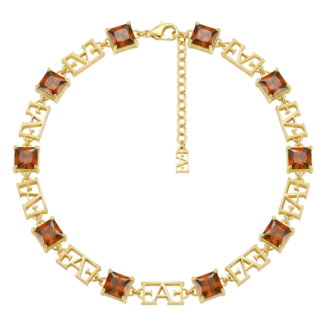 Luce Monogram Necklace / Red Color.