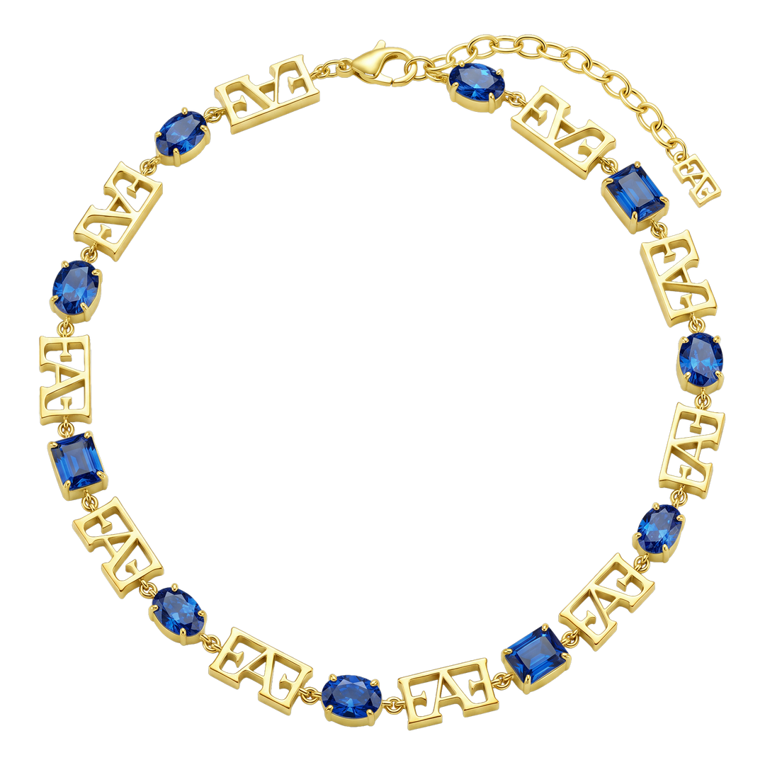 Trinity Necklace / Blue Color.
