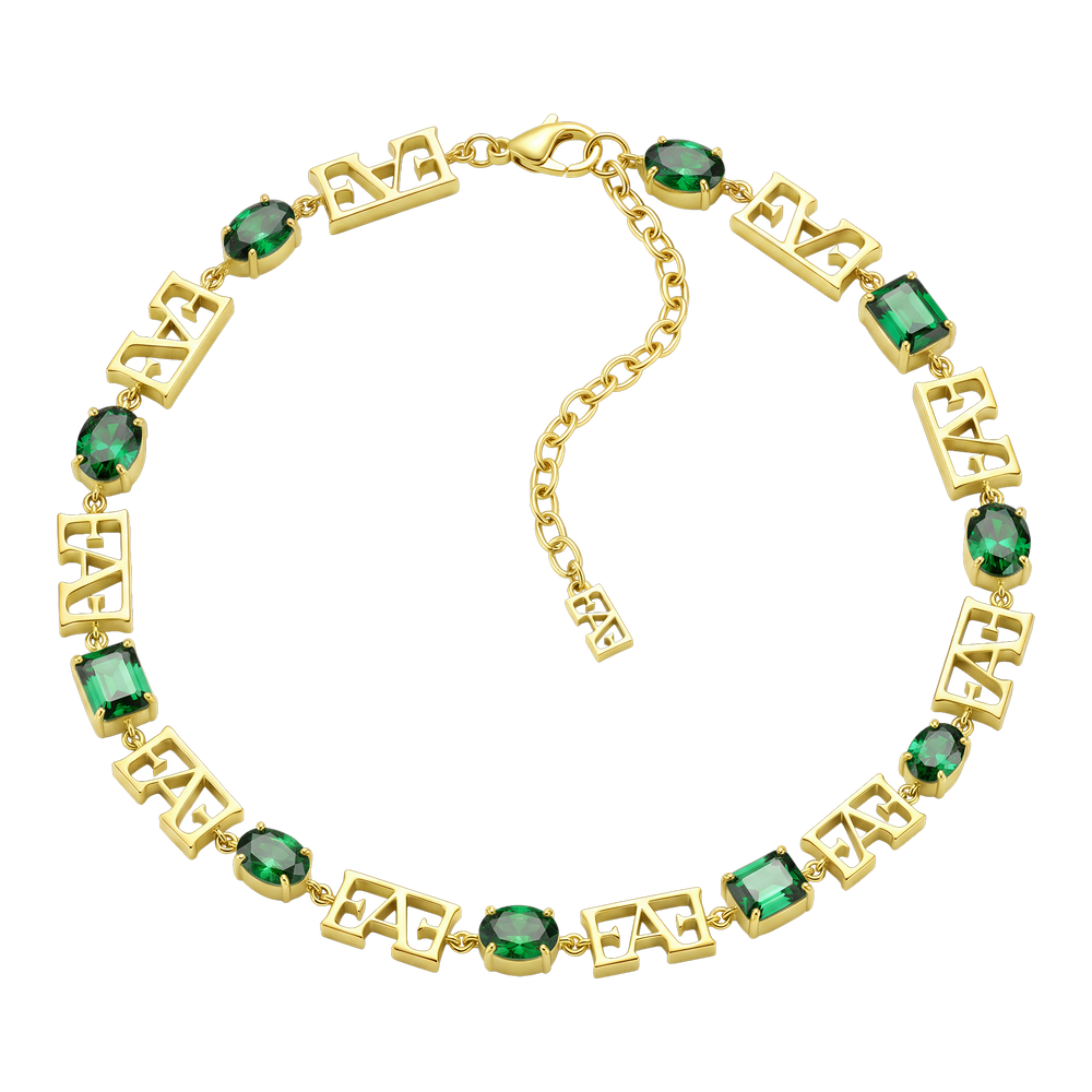 Trinity Necklace / Green Color.