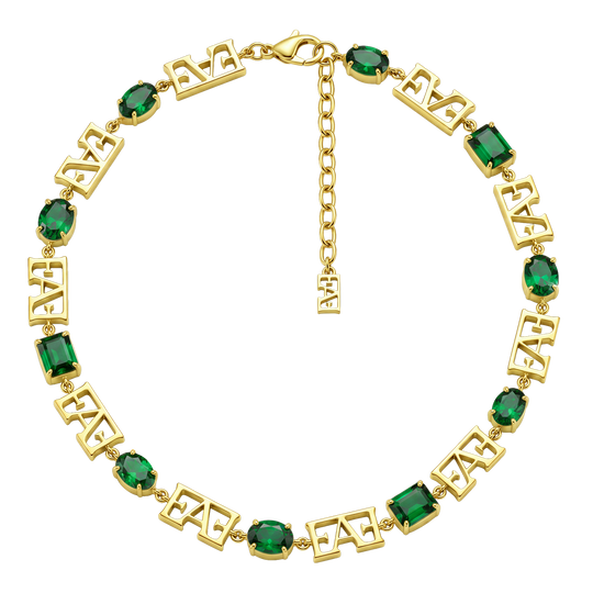 Trinity Necklace / Green Color.