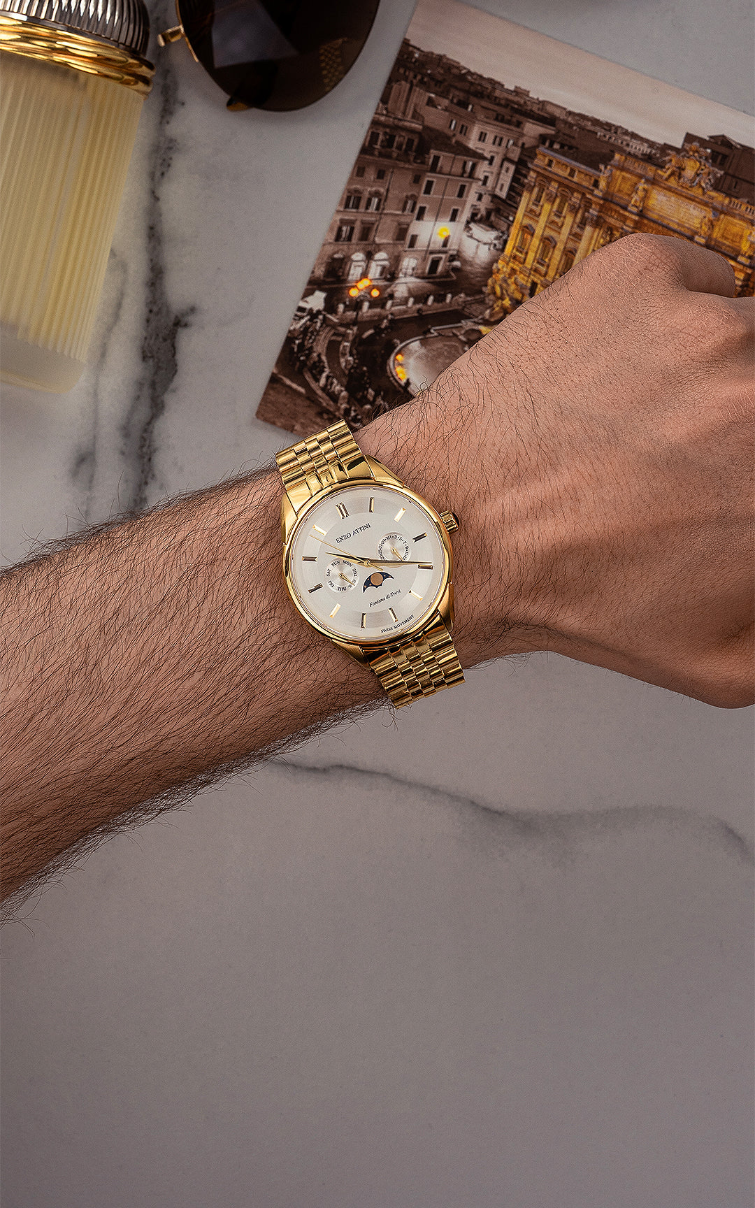 版画 Roamcouch Trevi Hand-Embellished Fontana di Trevi, Roma / Swiss Movement – enzoattini.com