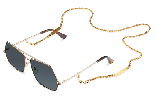 Lake Geneva / Tortoise & Gold Color + Dark Black Lens