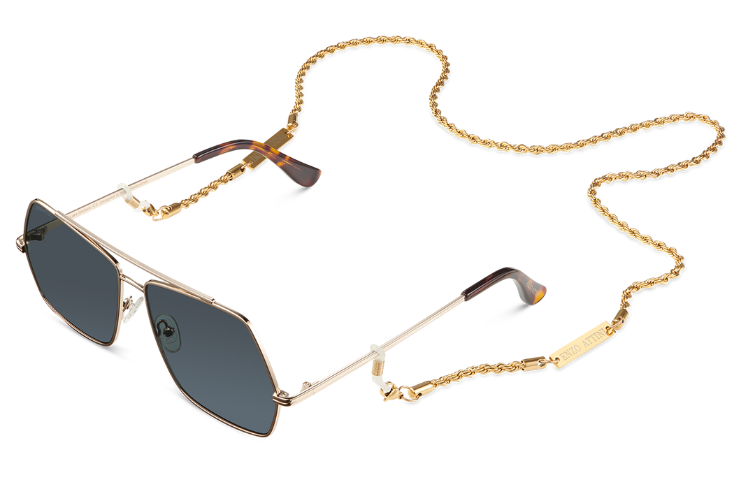 Lake Geneva / Tortoise & Gold Color + Dark Black Lens.