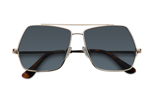 Lake Geneva / Tortoise & Gold Color + Dark Black Lens