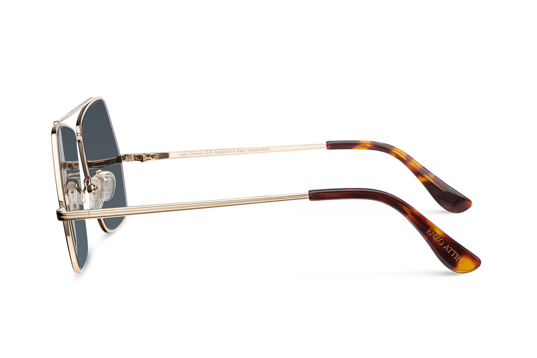 Lake Geneva / Tortoise & Gold Color + Dark Black Lens.