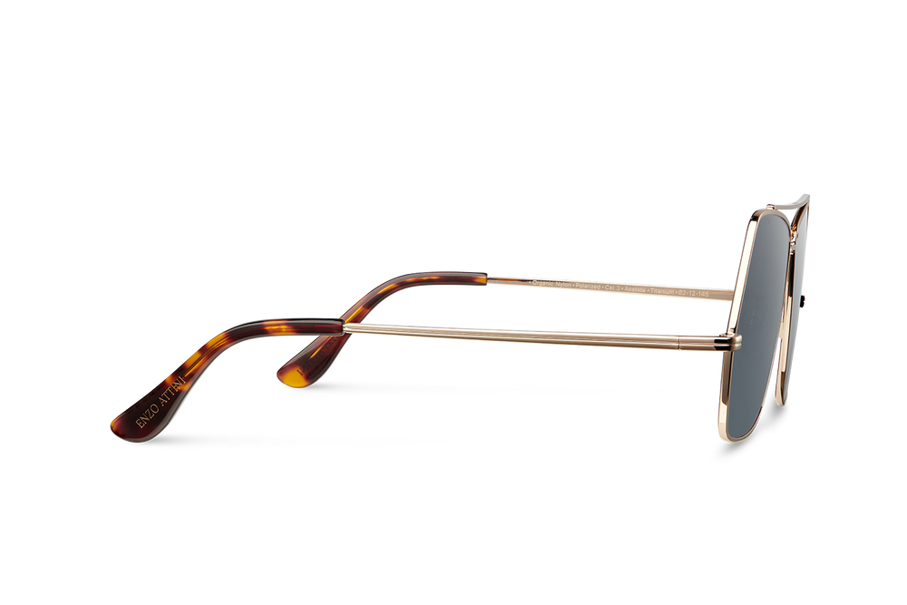 Lake Geneva / Tortoise & Gold Color + Dark Black Lens