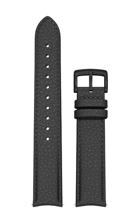 Black Italian Leather Strap / Black Color Buckle