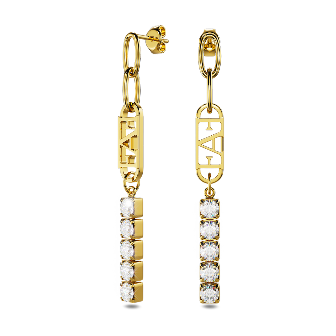 Glam Tennis Chain Earrings.